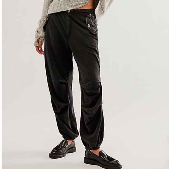 Free People One Arlet Parachute Pants Washed Black Medium